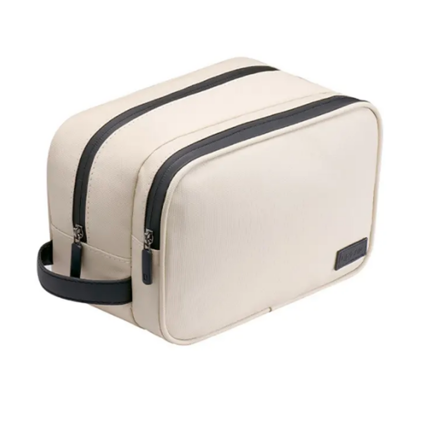 Neceser rectangular ejecutivo en tono beige con doble compartimiento – Unisex