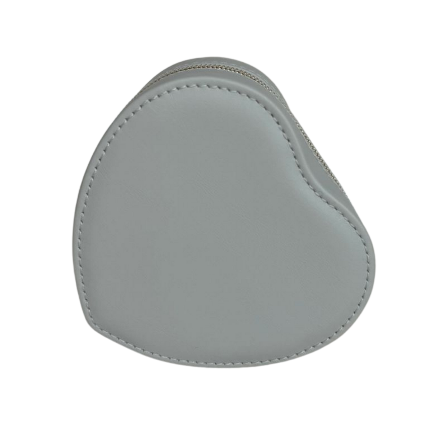 Estuche organizador para joyas en forma de corazon tono gris elegante