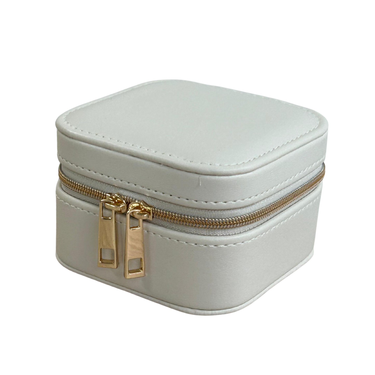 Estuche organizador portátil para joyas color blanco pequeño