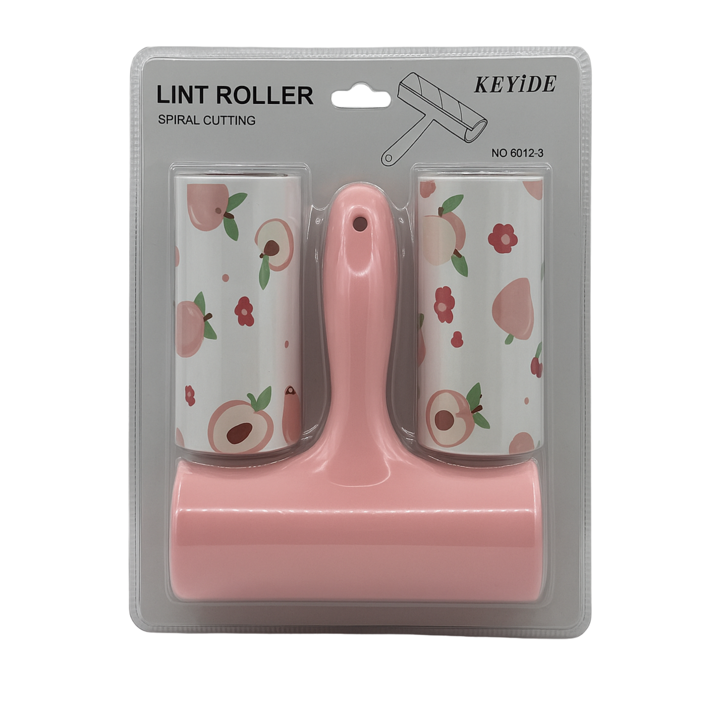 Rodillo quitapelusas rosado con mango ergonómico y 2 repuestos – Keyide