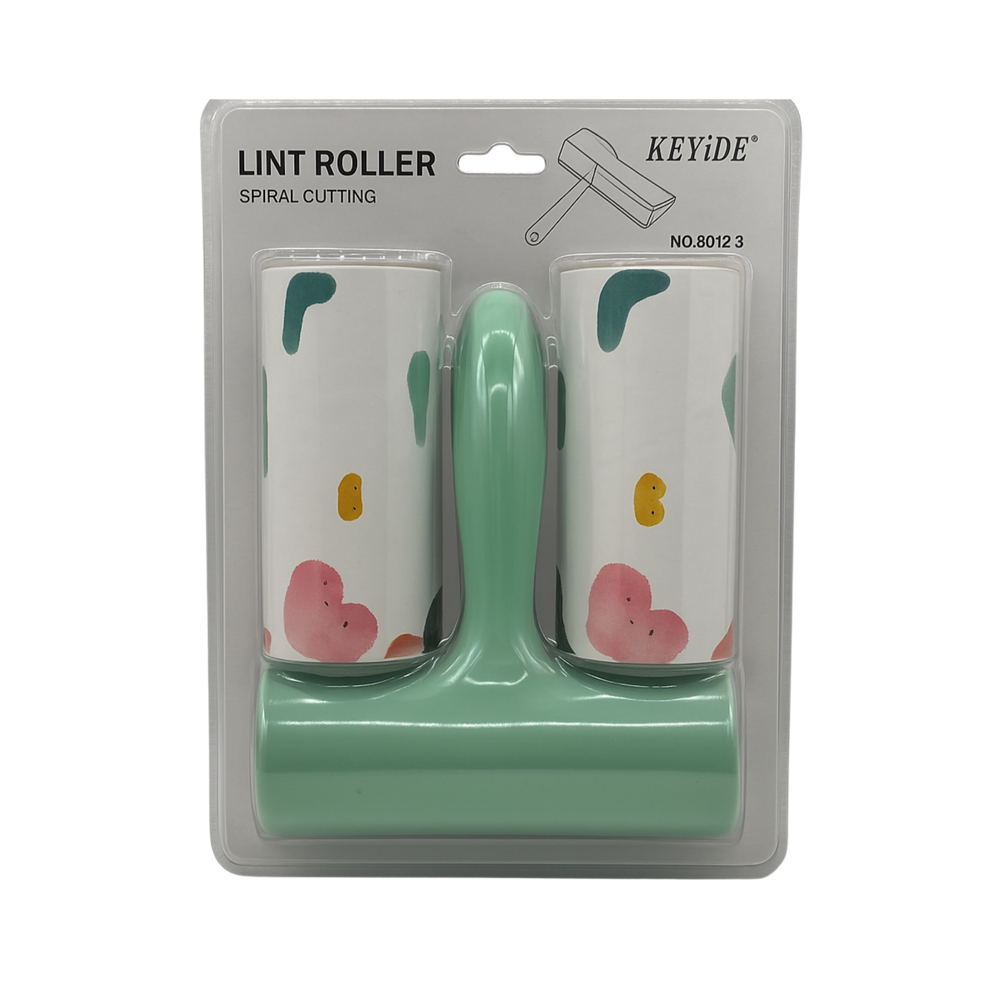 Rodillo quitapelusas verde con mango ergonómico y 2 repuestos – Keyide