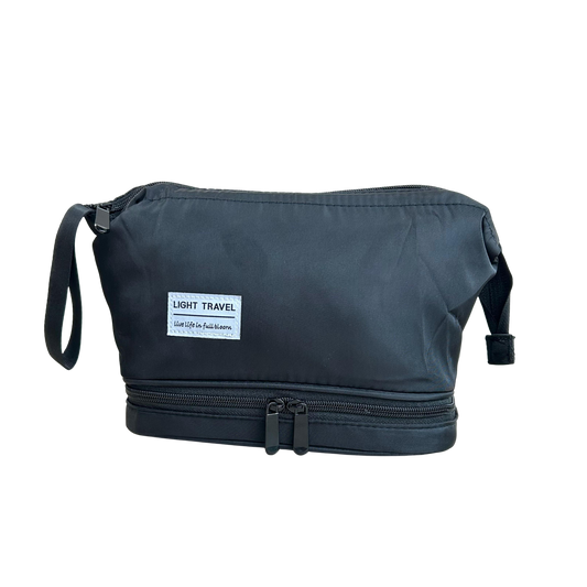 Neceser de viaje con doble compartimento color negro – Light Travel