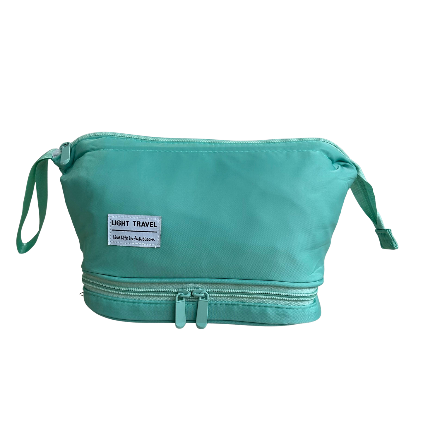 Neceser de viaje con doble compartimento color verde menta – Light Travel