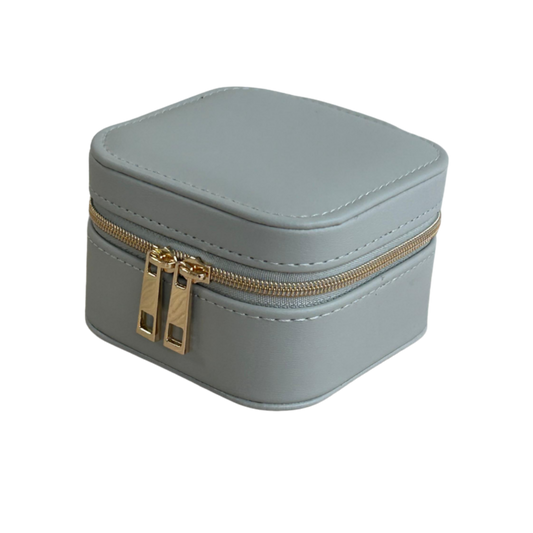 Estuche organizador portátil para joyas color gris pequeño