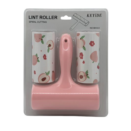 Rodillo quitapelusas rosado con mango ergonómico y 2 repuestos – Keyide