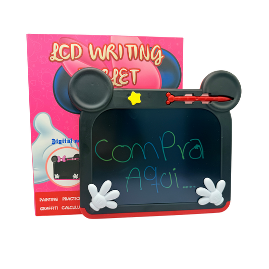 Tableta digital LCD para dibujo y escritura con diseño de mickey roja negra