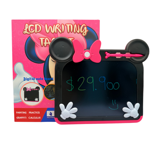 Tableta digital LCD para dibujo y escritura con diseño de minnie rosado