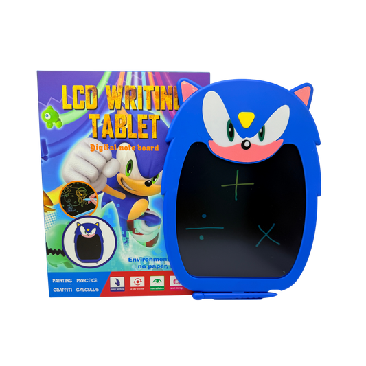 Tableta digital LCD para dibujo y escritura con diseño de sonic azul